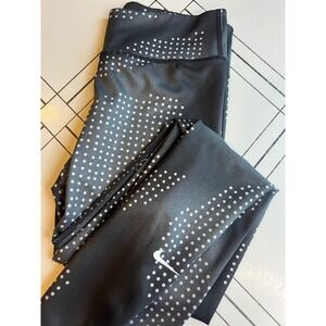 Nike Dri-Fit Girl's Black White Athletic Leggings Size L